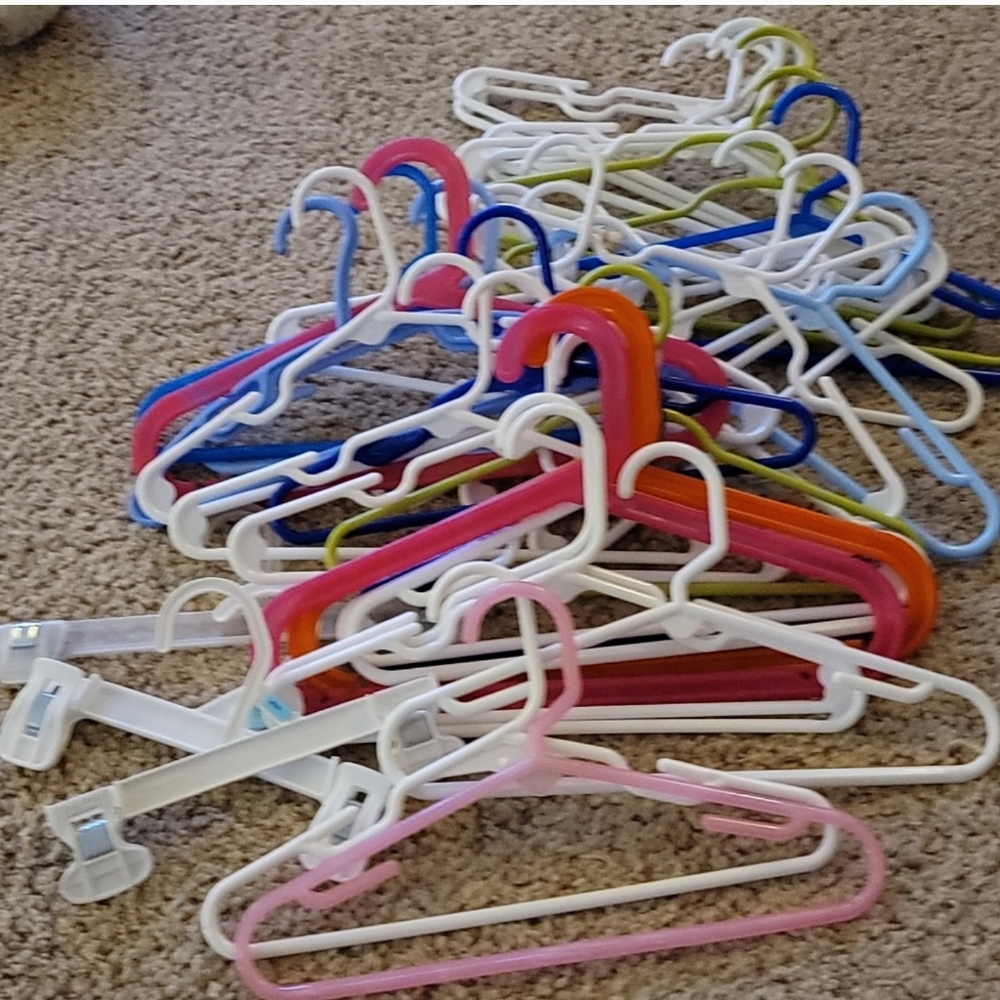 Childrens clothes hangers lot of 35.
